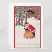 ビンテージクリスマスサンタクロース シーズンカード (正面/裏面)