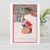 ビンテージクリスマスサンタクロース シーズンカード (スタンド正面)