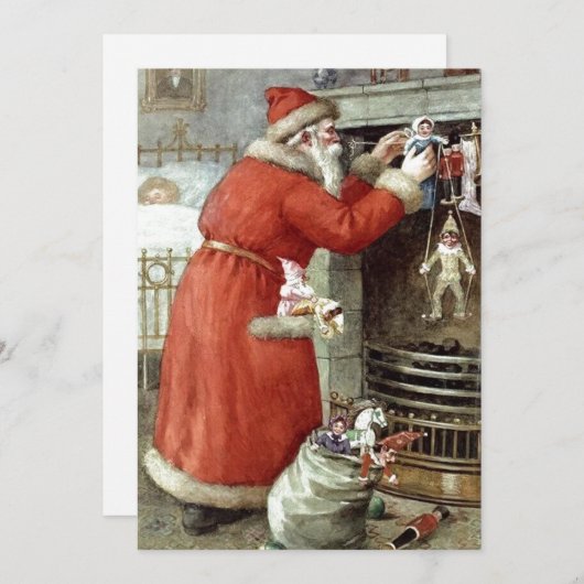 ビンテージクリスマスサンタクロース シーズンカード (正面/裏面)