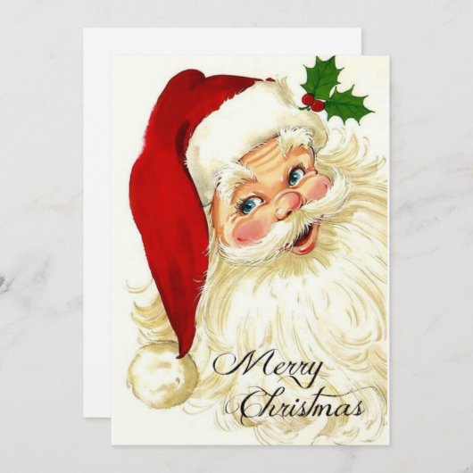 ビンテージクリスマスサンタクロース シーズンカード (正面/裏面)