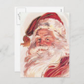 ビンテージクリスマスサンタクロース シーズンポストカード (正面/裏面)