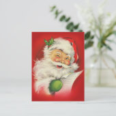 ビンテージクリスマスサンタクロース シーズンポストカード (スタンド正面)