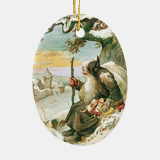 ビンテージクリスマスサンタクロース セラミックオーナメント (裏面)