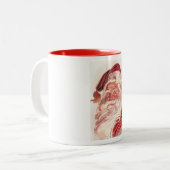 ビンテージクリスマスサンタクロース ツートーンマグカップ (正面左)