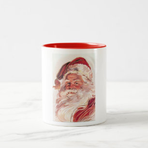 ビンテージクリスマスサンタクロース ツートーンマグカップ