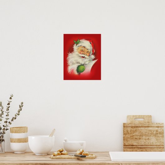 ビンテージクリスマスサンタクロース ポスター (キッチン)