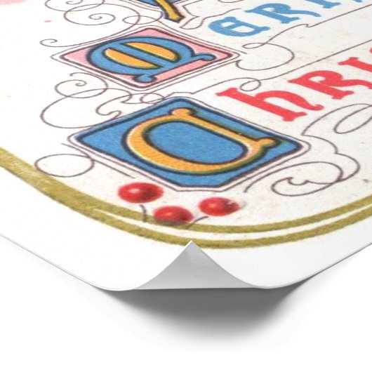 ビンテージクリスマスサンタクロース ポスター (角)