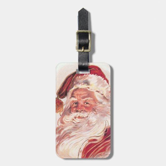 ビンテージクリスマスサンタクロース ラゲッジタグ (正面縦)