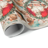 ビンテージクリスマスサンタクロース ラッピングペーパー (ロールコーナー)