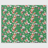 ビンテージクリスマスサンタクロース ラッピングペーパー (フラット)