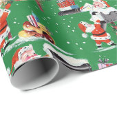ビンテージクリスマスサンタクロース ラッピングペーパー (ロールコーナー)