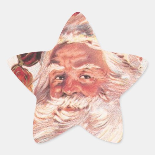 ビンテージクリスマスサンタクロース 星シール (正面)