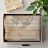 ビンテージクリスマスサンタクロースReindeerLibraryカード 薄葉紙 (ギフト)