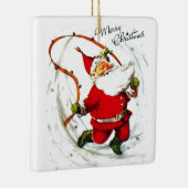ビンテージクリスマスサンタジャンプローピング セラミックオーナメント (右)
