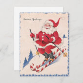 ビンテージクリスマスサンタスキー シーズンカード (正面/裏面)