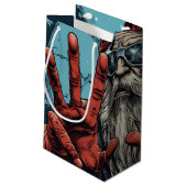 ビンテージクリスマスサンタヘビーメタルロックアンドロール スモールペーパーバッグ (裏面アングル)