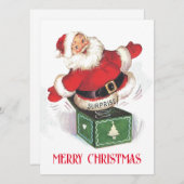 ビンテージクリスマスサンタホリデーカード シーズンカード (正面/裏面)