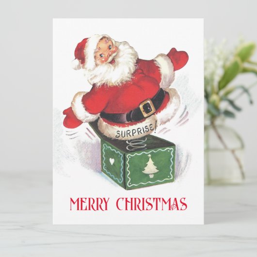 ビンテージクリスマスサンタホリデーカード シーズンカード (スタンド正面)