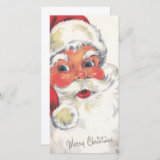 ビンテージクリスマスサンタホリデーカード シーズンカード (正面/裏面)