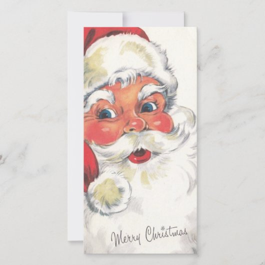 ビンテージクリスマスサンタホリデーカード シーズンカード (正面)