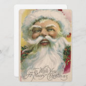 ビンテージクリスマスサンタホリデーカード シーズンカード (正面/裏面)