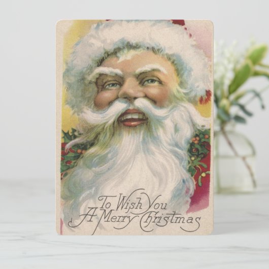 ビンテージクリスマスサンタホリデーカード シーズンカード (スタンド正面)