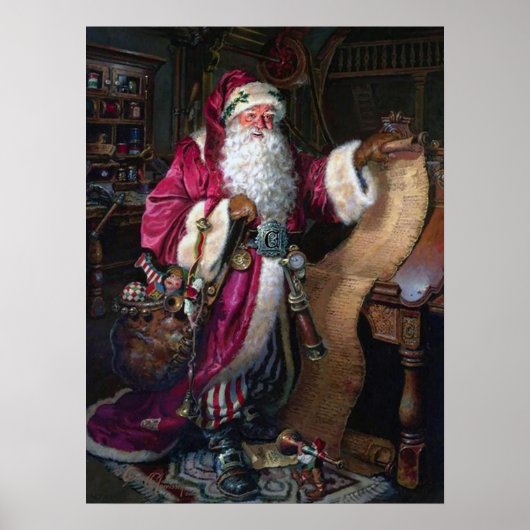 ビンテージクリスマスサンタホリデーポスター ポスター (正面)