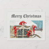 ビンテージクリスマスサンタ小人  ポストカード (正面/裏面)