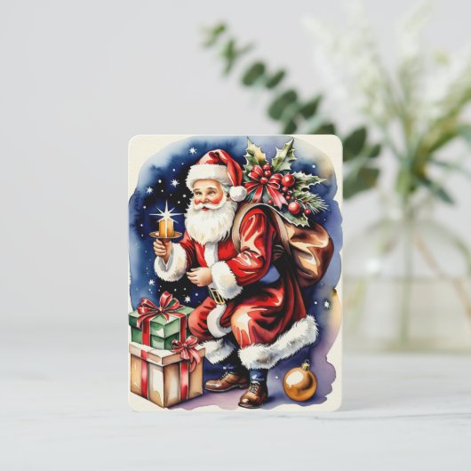 ビンテージクリスマスサンタ シーズンカード (スタンド正面)