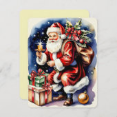 ビンテージクリスマスサンタ シーズンカード (正面/裏面)