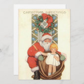 ビンテージクリスマスサンタ シーズンカード (正面/裏面)