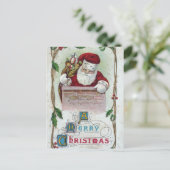 ビンテージクリスマスサンタ シーズンポストカード (スタンド正面)