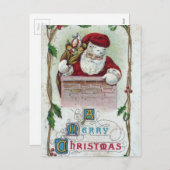 ビンテージクリスマスサンタ シーズンポストカード (正面/裏面)