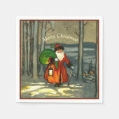 ビンテージクリスマスサンタ スタンダードカクテルナプキン (正面)