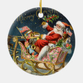 ビンテージクリスマスサンタ セラミックオーナメント (裏面)