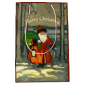 ビンテージクリスマスサンタ ミディアムペーパーバッグ (正面)