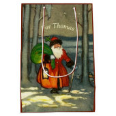 ビンテージクリスマスサンタ ミディアムペーパーバッグ (裏面)