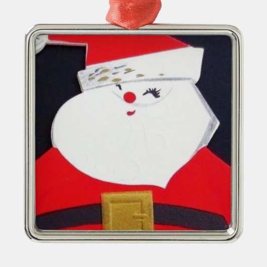 ビンテージクリスマスサンタ メタルオーナメント (正面)