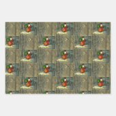 ビンテージクリスマスサンタ ラッピングペーパーシート (正面2)