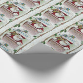 ビンテージクリスマスサンタ ラッピングペーパー (角)