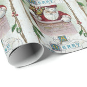 ビンテージクリスマスサンタ ラッピングペーパー (ロールコーナー)