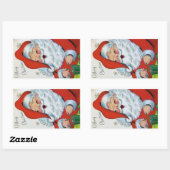 ビンテージクリスマスサンタ 長方形シール (シート)