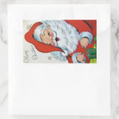 ビンテージクリスマスサンタ 長方形シール (バッグ)