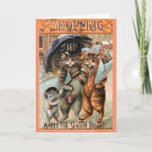 ビンテージクリスマスショッピングがシーズンを明るくする シーズンカード (正面)