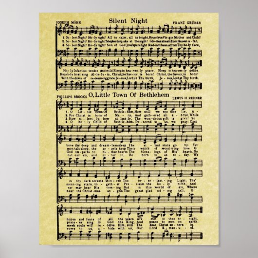 ビンテージクリスマスシート音楽レプリカ ポスター (正面)