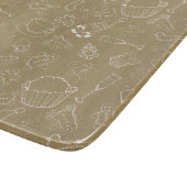 ビンテージクリスマスジンジャーブレッドマンとサンタ カッティングボード (角)