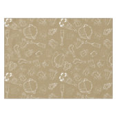 ビンテージクリスマスジンジャーブレッドマンとサンタ テーブルクロス (正面(横))