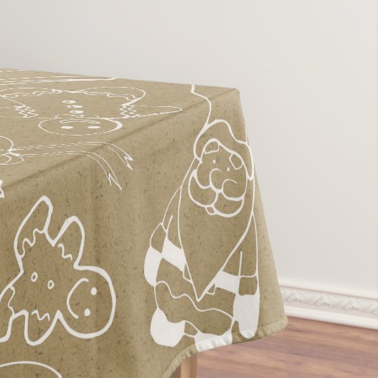 ビンテージクリスマスジンジャーブレッドマンとサンタ テーブルクロス (インサイチュ)
