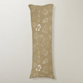 ビンテージクリスマスジンジャーブレッドマンとサンタ ボディピロー (正面縦)