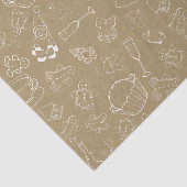 ビンテージクリスマスジンジャーブレッドマンとサンタ 薄葉紙 (詳細)